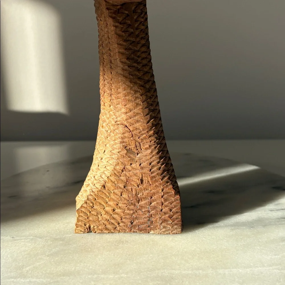 Hand Carved Wood Tribal Totem Statue - Picture 7 of 13